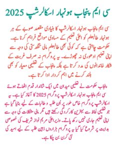 CM Punjab Honhaar Scholarship 2025 || Full Details, sakewf.site